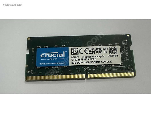 Crucial 8GB DDR4 RAM on sahibinden.com - 1297235820