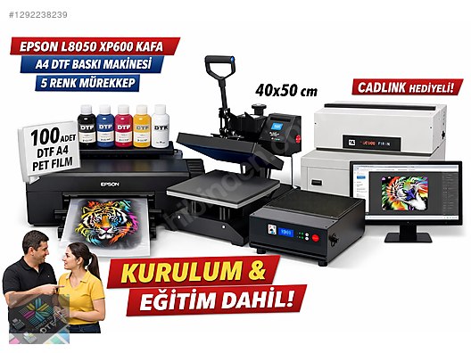 Yazıcı / DTF Baskı Makinesi A4 xp 600 Kafa Cad link hediye