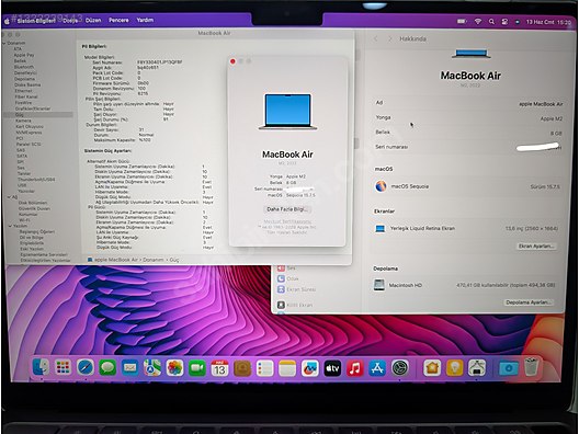 Apple Macbook / MACBOOK AİR 2022 M2 13 İNÇ | 8/512 | SORUNSUZ