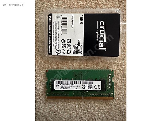 Micron 16GB 1RX8 PC4-3200AA MTA8ATF2G64HZ-3G2F1 DDR4 NTBOOK RAM