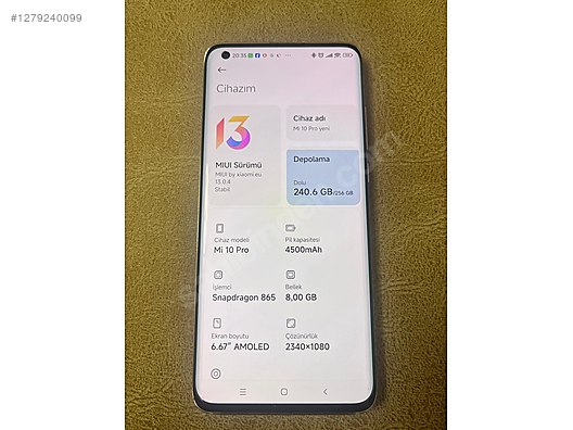 İkinci El ve Sıfır Alışveriş / Cep Telefonu & Aksesuar / Cep Telefonu / Xiaomi / Mi 10 Pro