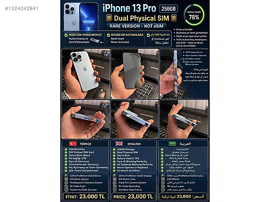 Apple / iPhone 13 Pro / DaulSIM - iPhone 13 pro 256GB Çift