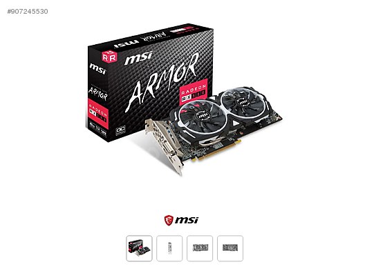 Msi Radeon Rx 580 Armor 8g Oc 8gb Gddr5 256bit Amd Ekran Karti At Sahibinden Com