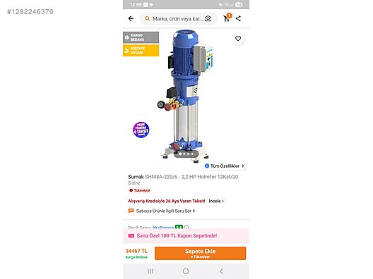 İkinci El ve Sıfır Alışveriş / Bahçe & Yapı Market / Yapı Malzemeleri / Sıhhi Tesisat / Pompa & Hidrofor