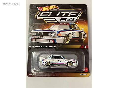 ミニカー Hot Wheels Elite 64 1975 BMW 3.0 CSLRace Hot Wheels Diecast Model 1:64 BMW Araba - 1297249686