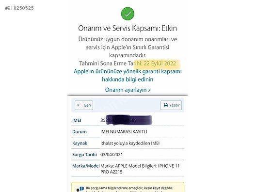 imei sorgulama iphone 11