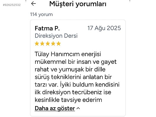 Özel Ders Verenler / Direksiyon