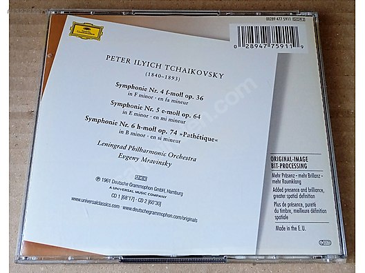 Tchaikovsky Symphonies Nos. 4, 5, & 6 / Mravinsky (2 CD) - Müzik