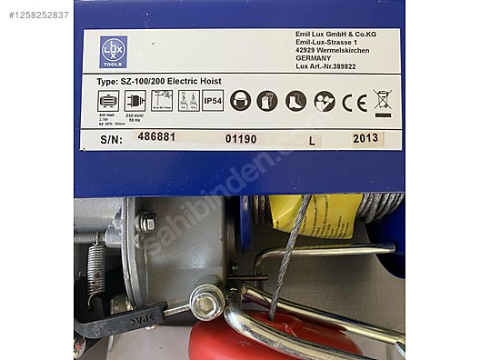 Lux Alman Elektrikli vinç 200kg ( Sıfır ) on sahibinden.com