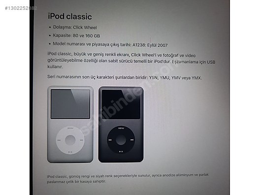 İPod Classic 160 GB Click Wheel - Apple iPod Classic MP3 Çalarlar