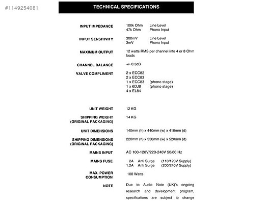 İkinci El Audio Note Amfi
