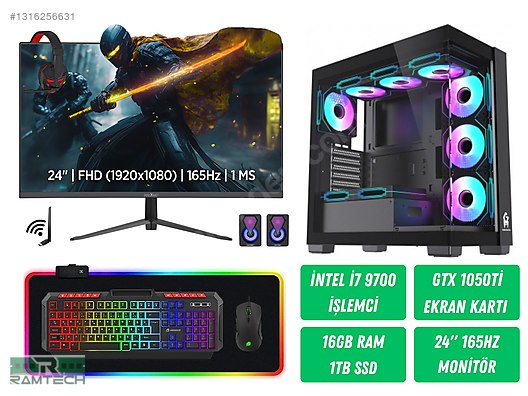 Toplama / i7 9700 | Gtx 1050Ti | 16GB RAM | 1TB SSD | Full Set