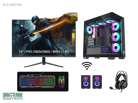 Toplama / İ7 9700 Rx 580 16GB Ram 1Tb SSD 24'' 165Hz Curved Full