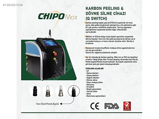 DÖVME SiLME CİHAZI ve KARBON PEELING (Q SWITCH) 2 yıl garantisi - Dövme Ekipmanları