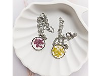 Epoksi kolye doğal taşlar ve gerçek çiçekler toptan satış