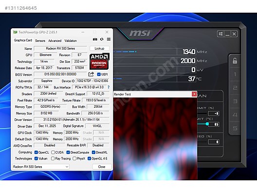 SAPPHIRE AMD RADEON NITRO PLUS RX 580 8GB GAMING SERIES sahibinden ...