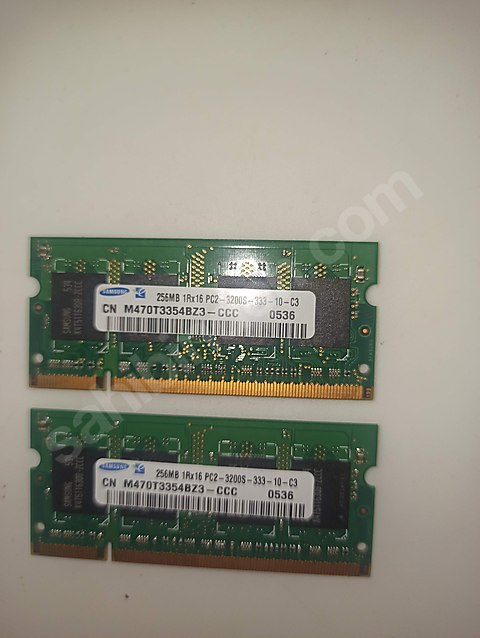 2 ADET SAMSUNG DDR 2 256 MB 3200 NOTEBOOK RAM