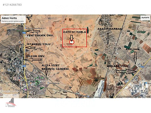 İMZAM YAPIDAN YUKARI PINARBAŞINDA 2072 m² SATILIK TARLA #1214266783