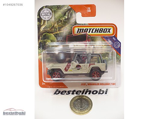 Jeep Wrangler Rollbar Jurassic Park Matchbox Bestelhobi Diecast Model Arazi Araçları