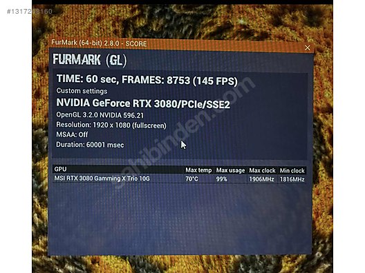 MSI RTX 3080 Gaming X Trio İçi Açılmamış, Etiketli, Kutulu