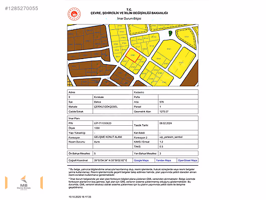 KIRIKKALE DELİCE CERİKLİ DE YATIRIMLIK 30 DAİRELİK ARSA 3+1 DEM #1285270055