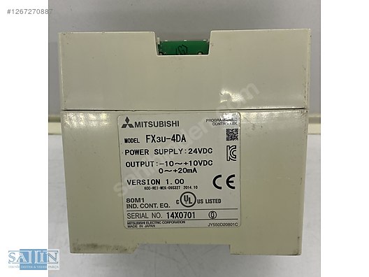 MITSUBISHI FX48A-3 BN624A353H01 動作保証 FX3U-4DA / Mitsubishi; PLC Analog I/O modüle - Mitsubishi