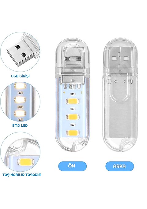 USB 3 LED GünIşığı Lamba 5730 SMD 4 Adet