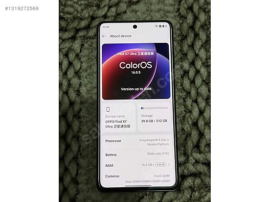 512 GB Siyah Oppo Find X7 Ultra Cep Telefonu - 1319272569