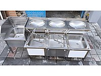 PASLANMAZ ÇELİK İKİLİ EVYE LAVABO #1283272645