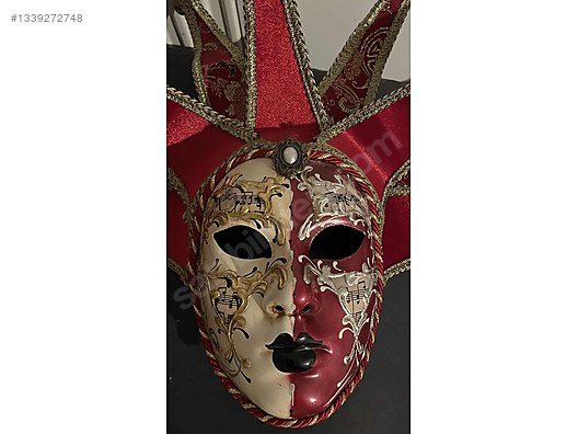 Orijinal Maschera del Galeone Venedik Jester Maskesi Sertifikalı
