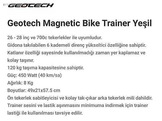 Geotech magnetic bike online trainer