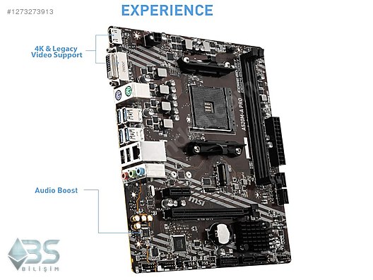 Masaüstü Bilgisayar - Anakart MSI A520M-A PRO Amd Soket AM4 DDR4 4600 MHz(OC) M.2 Anakart Anakart Anakart