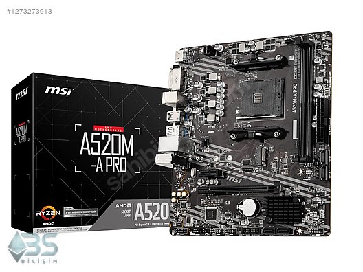 MSI A520M-A PRO Amd Soket AM4 DDR4 4600 MHz(OC) M.2 Anakart - Anakart ve Tüm Masaüstü Bilgisayar Parçaları sahibinden.com'da