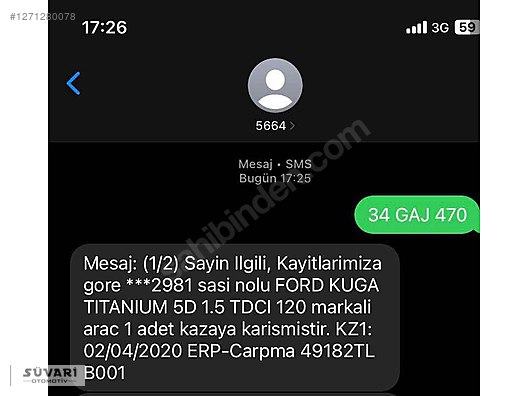 Vasıta / Arazi, SUV & Pickup / Ford / Kuga / 1.5 TDCI / Titanium