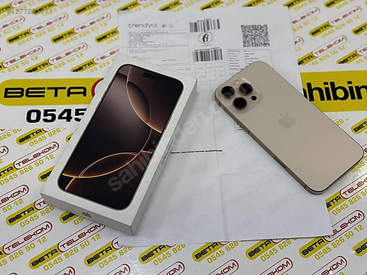 Resim Apple iPhone 16 Pro Max İkinci El TR | 256 GB | Çöl Titanyum İkinci El İPHONE 16 PRO MAX 256/GB 15 AY GARANTİLİ BETA TELEKOMDA