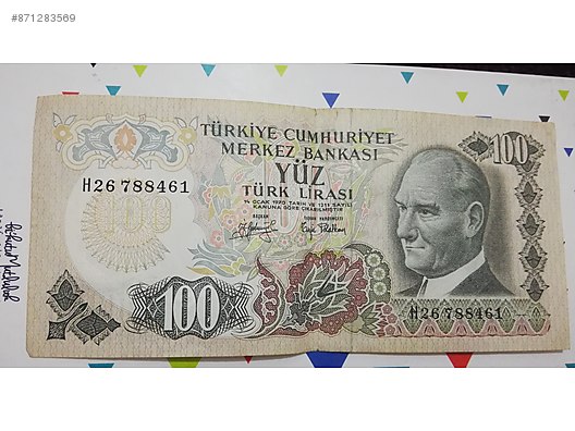 6 emisyon 2 tertip eski 100 tl koleksiyonluk yerli kagit paralar sahibinden com da 871283569