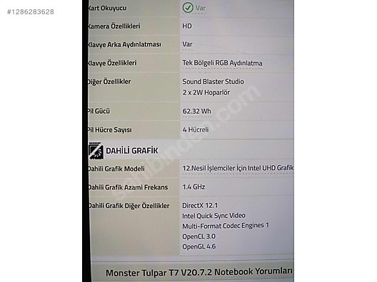 Monster / Tertemiz Monster Tulpar T7 V20.7.2 17.3 sahibinden.comda