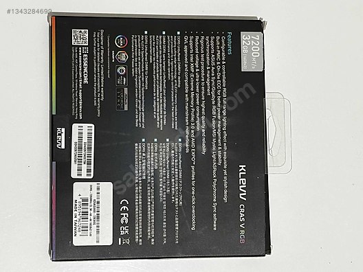 【新品・購入証明】KLEVV DDR5-7200 32GB CL34 Aダイ使用 KLEVV CRAS V RGB 32GB (2x16GB) DDR5 7200MHz CL34 RAM sahibinden