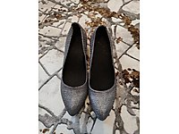 Simli şık kalın topuklu ayakkabı 36 numara.