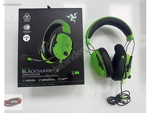 RAZER BLACKSHARK V2 X GREEN EDITION OYUNCU KULAKLIĞI TEMİZ