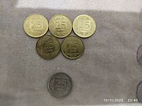 2023 basılı altın görünümlü 25 kuruşlar