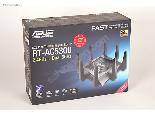 ASUS RT-AC5300 Tri-Band Gaming Router (Kutulu / Kusursuz