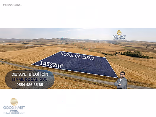 AFYON KOZLUCADA YOLA SIFIR 14522 m² SATILIK TARLA