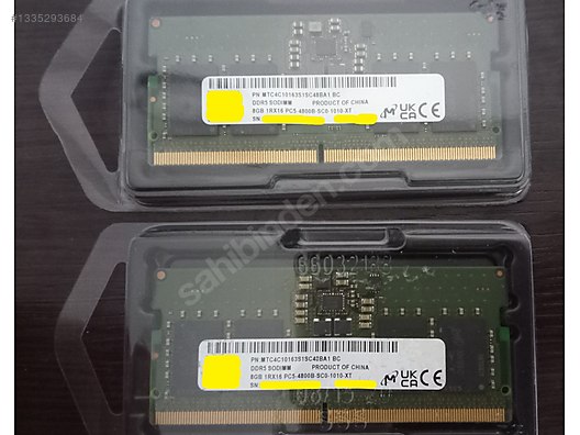2 Adet Micron 8GB DDR5 4800MHz Notebook RAM (Toplam 16GB
