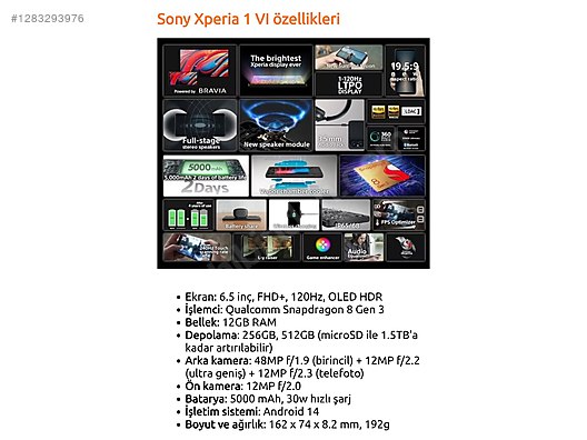 Used & Brand New Items / Cell Phones & Accessories / Cell Phones / Sony / Xperia 1 VI