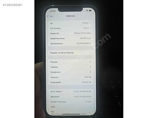 İkinci El ve Sıfır Alışveriş / Cep Telefonu & Aksesuar / Cep Telefonu / Apple / iPhone 12 Pro Max