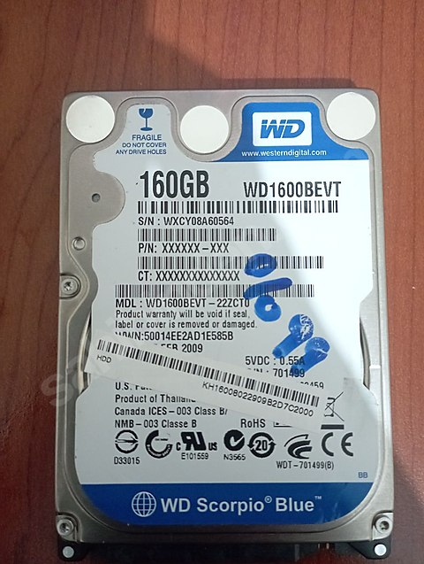 WD 160 Gb Laptop Hardiski Sağlık %99