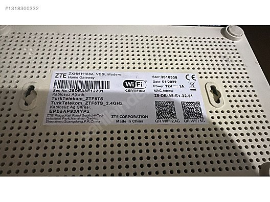 ボニック 箱なし 中古 Zte zxhn h168a v2.1 vdsl sahibinden.comda - 1318300332