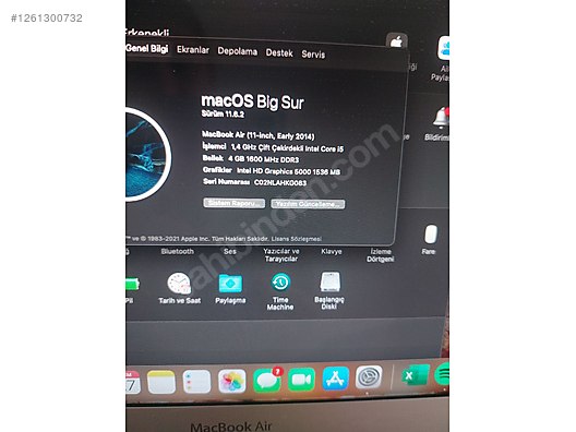 Apple Macbook / macbook air 2014 11 inç bilgisayar sahibinden