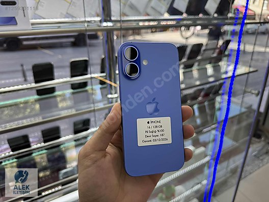 Resim Apple iPhone 16 İkinci El TR | 128 GB | Laciverttaş İkinci El APPLE İPHONE 16 / 128 GB PİL 100 / 19 AY APPLE GARANTİLİ